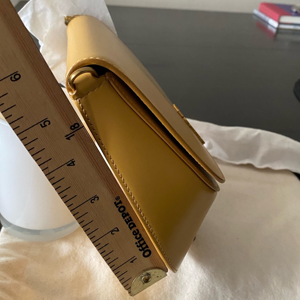 SAINT LAURENT Mustard Yellow Leather Crossbody Bag - Picture 13 of 16